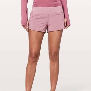 Lululemon dusty pink speed up shorts